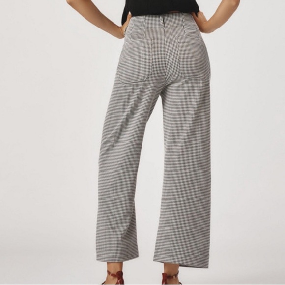 Maeve Anthropologie The Colette Cropped Wide-Leg Pants: Houndstooth Edition 30 - Picture 2 of 5